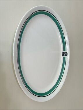 Syracuse China Syralite Backstamp in Green 11.5” Oval Plate